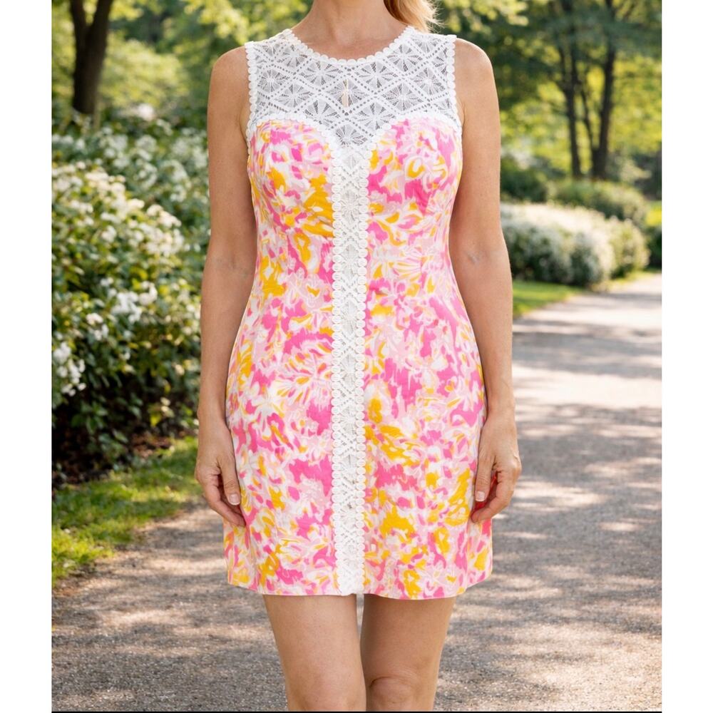 Lilly Pulitzer Sofia Floral Print Shift Dress Size 4